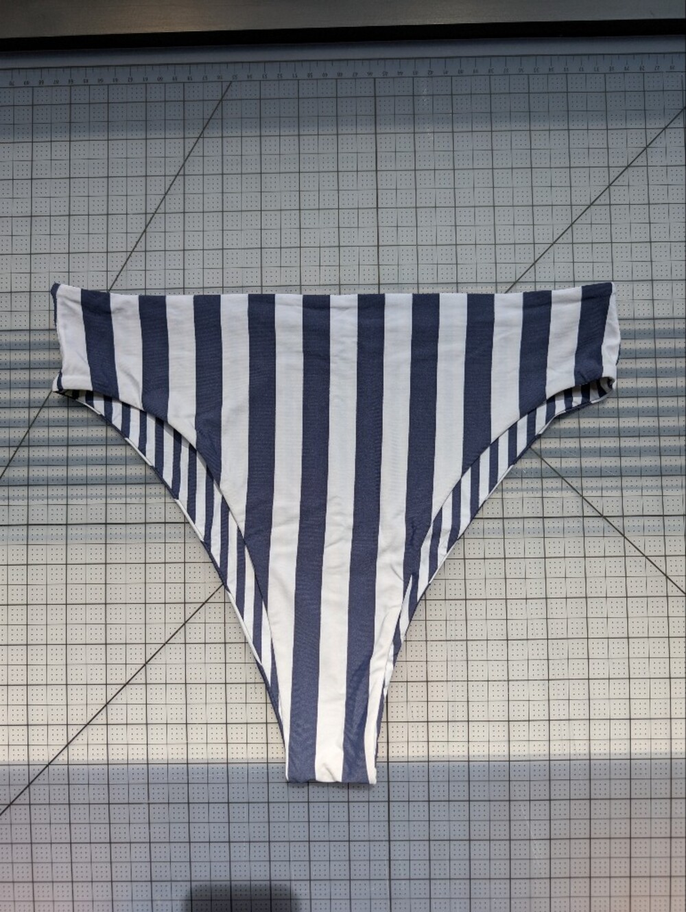 Roxy Navy and White Striped Parallel Paradise Reversible Bikini Bottom